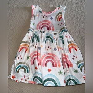 Whimsical Rainbow and Star Kids Dress